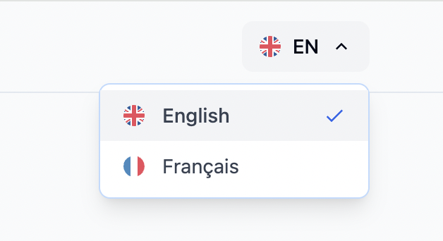 Switch Language Component Preview